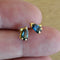 Shield Cut Sapphire Cluster Earring Set