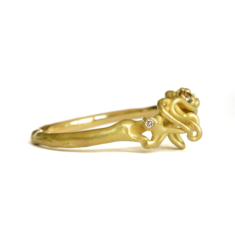 Tideworn Tangle Ring with Champagne Diamonds