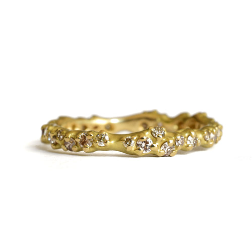 Champagne Diamond Tideworn Eternity Band