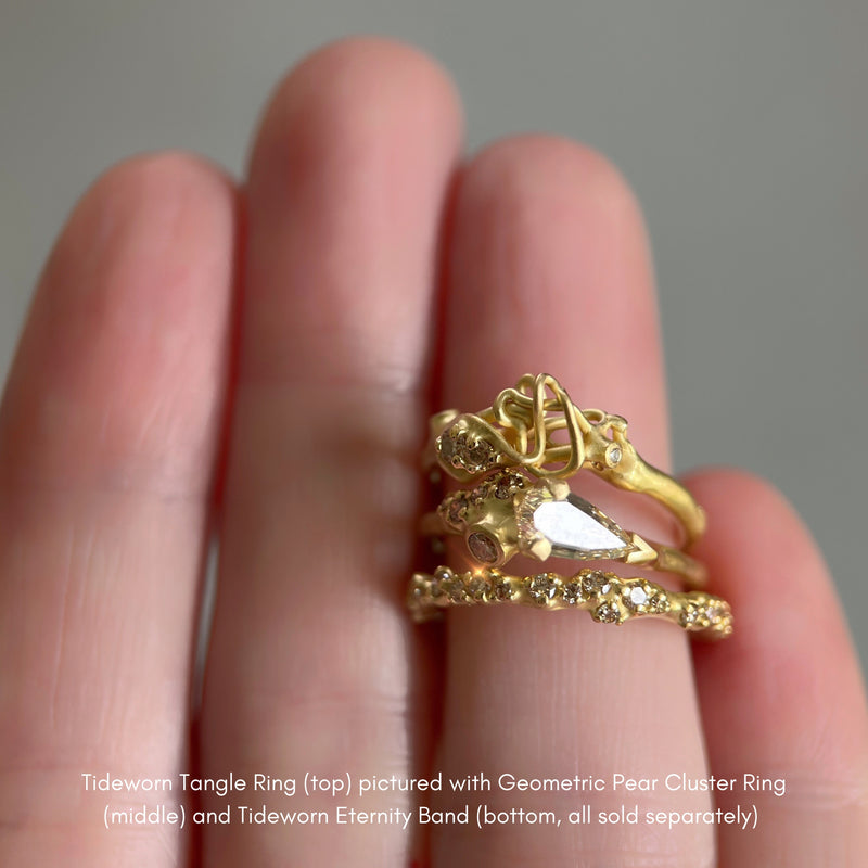 Tideworn Tangle Ring with Champagne Diamonds