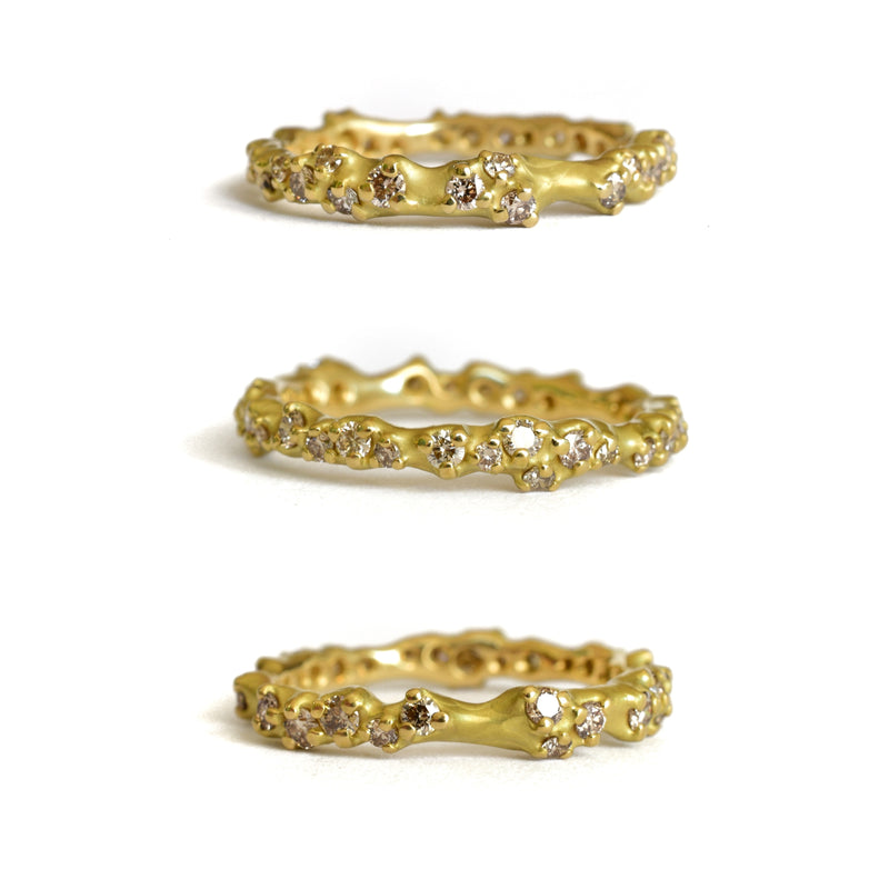 Champagne Diamond Tideworn Eternity Band
