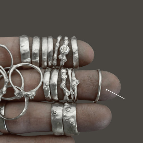 Sterling Silver Single Petite Stacking Ring (Without Diamonds)