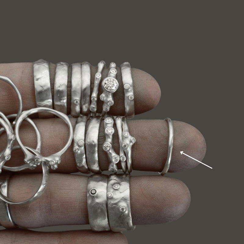 Sterling Silver Single Petite Stacking Ring (Without Diamonds)
