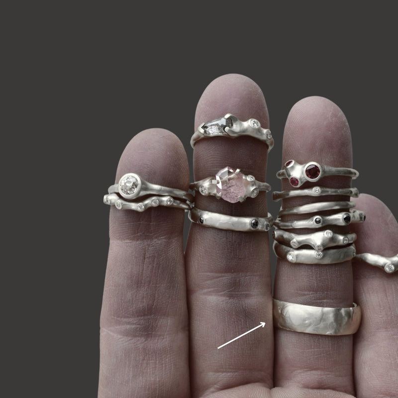 Sterling Silver 8mm Organic Ring Band