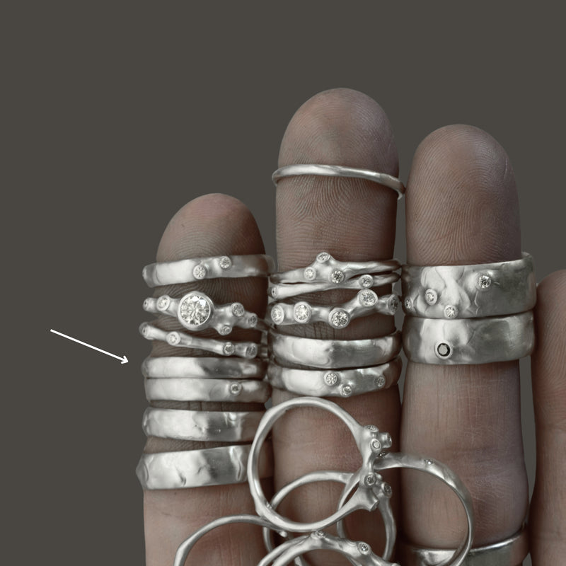 Sterling Silver 3.5mm Organic Ring Band