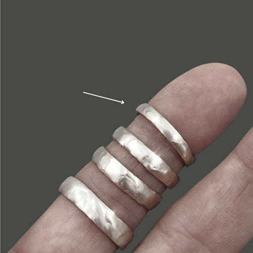 Sterling Silver 3.5mm Organic Ring Band