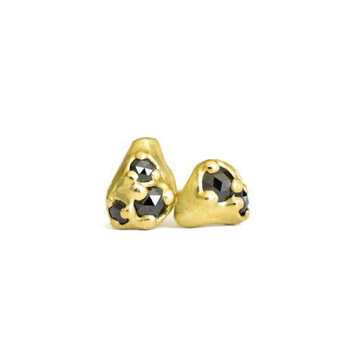 Tideworn Black Diamond Cluster Earring Set (Ready to Ship)