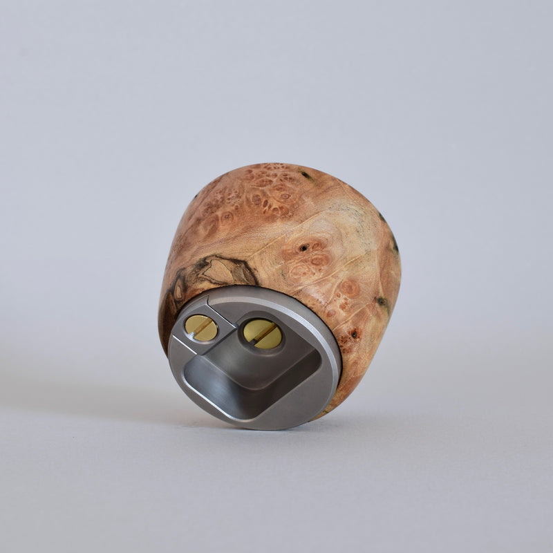 Handcrafted Knob Bottle Opener in Burl Walnut. Ninos Studio.