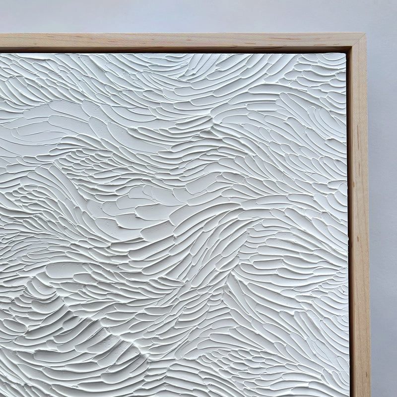 Ninos Studio, White Textured Abstract Art, Current Series Painting.