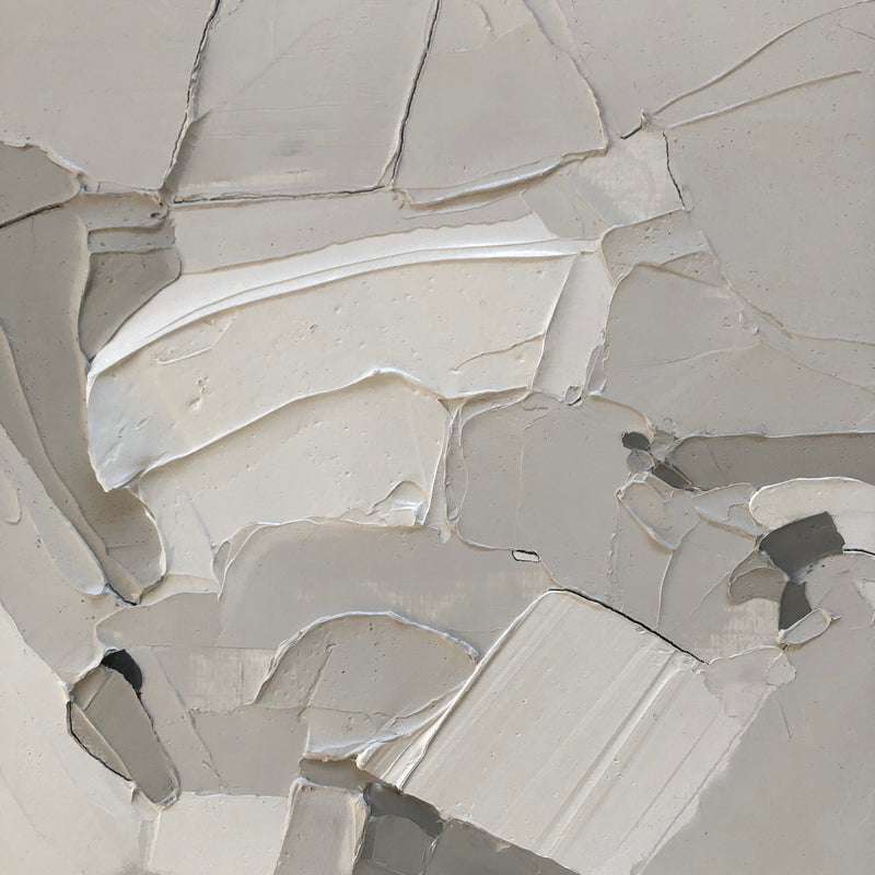 Textural Neutral Abstract Painting, 10x10 inches, Minimal Modern Design, Ninos Studio.