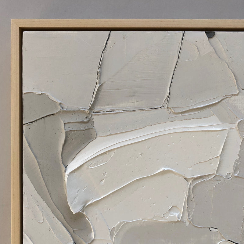 Textural Neutral Abstract Painting, 10x10 inches, Minimal Modern Design, Ninos Studio.