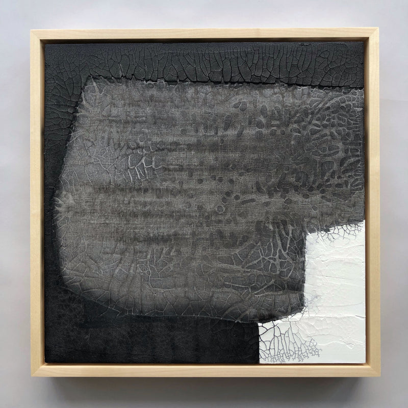Ninos Studio, Black & White Abstract Textured Painting.