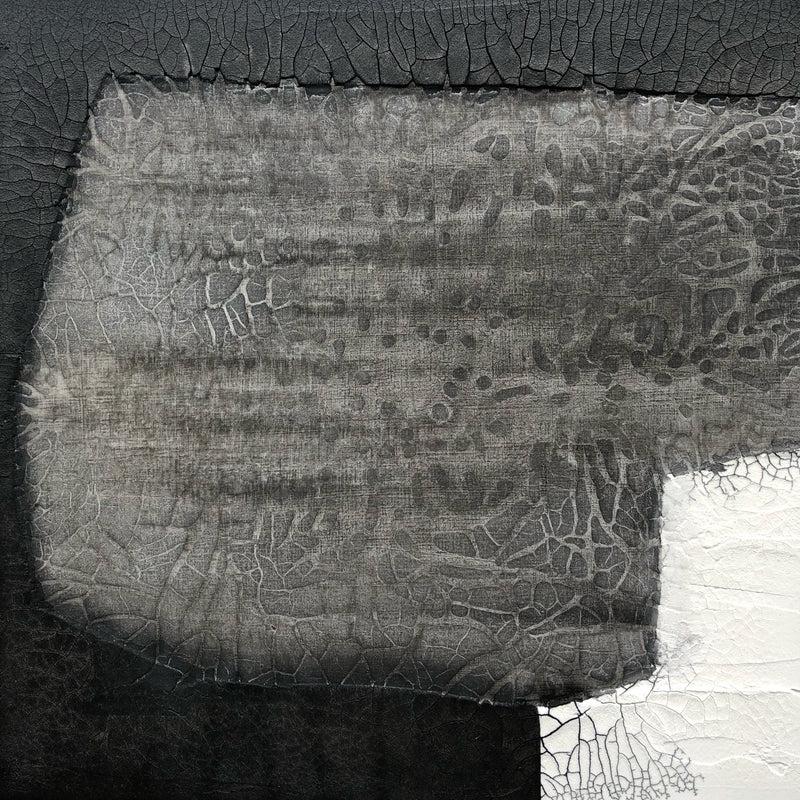 Ninos Studio, Black & White Abstract Textured Painting.