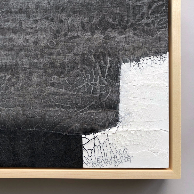 Ninos Studio, Black & White Abstract Textured Painting.