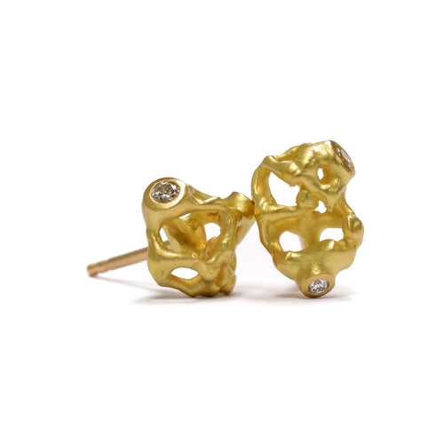Post Earrings. Customize in 18k yellow, 18k rose, or 14k Palladium White Gold. Available at Ninos Studio.
