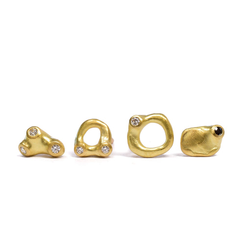 Organic Post Earrings. Customization available at Ninos Studio.
