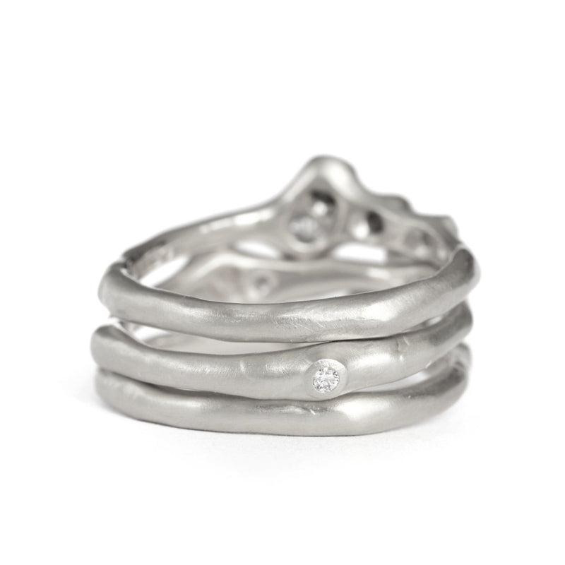 Sterling Silver Barnacle Ring Stack #3