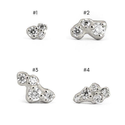 Sterling Silver Tideworn Cluster Earrings- SINGLES