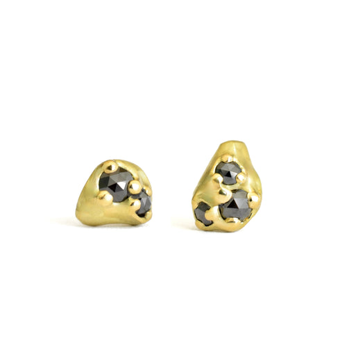 Tideworn Black Diamond Cluster Earring Set (Ready to Ship)