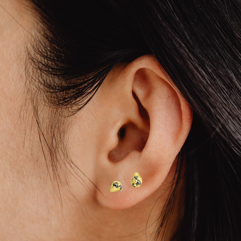 Tideworn Black Diamond Cluster Earring Set (Ready to Ship)