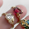 Rhodolite Rough Luxe Ring with Rubies