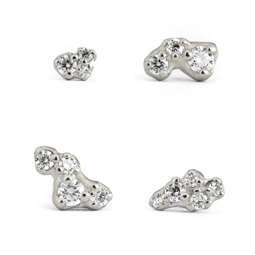 Sterling Silver Tideworn Cluster Earrings- SINGLES