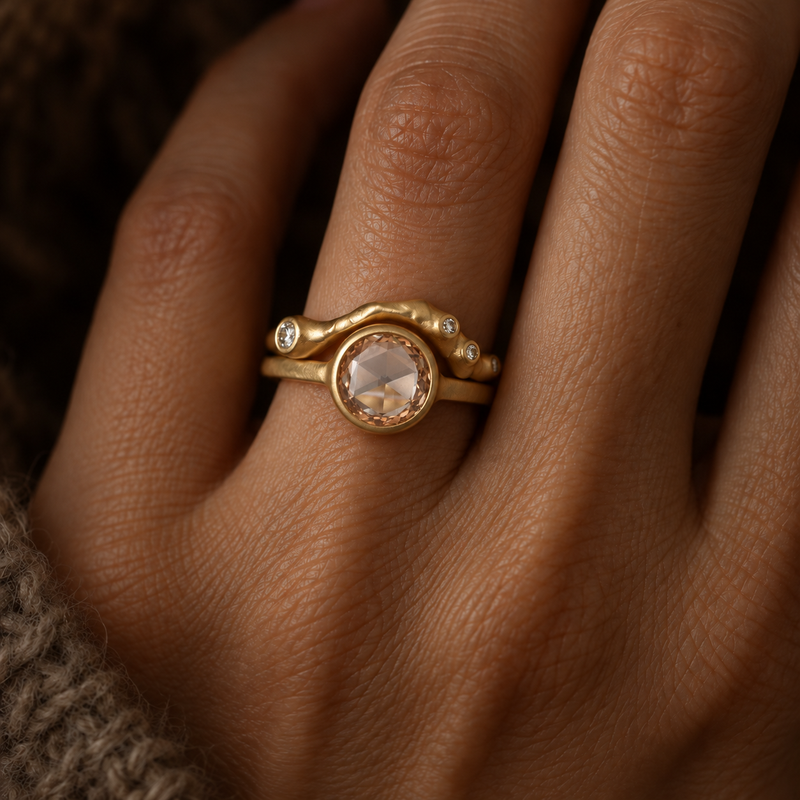 Champagne Rosecut Diamond Set
