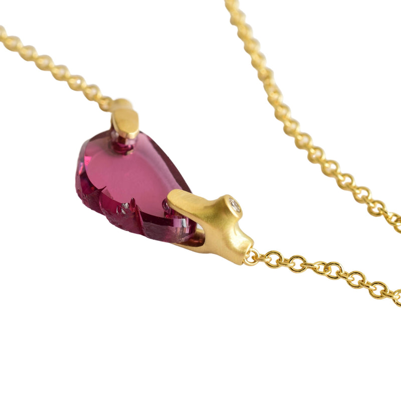 Rhodolite Garnet Rough Luxe Pendant