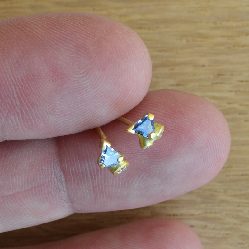 Light Blue Sapphire Cluster Earring Set