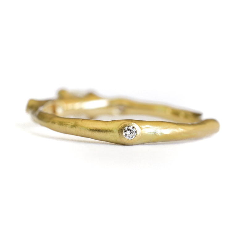 Barnacle Cluster Ring with Oval Diamond Stacker