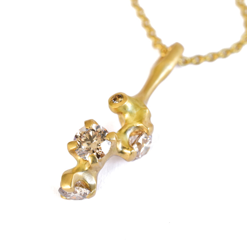 Champagne Diamond Cluster Pendant