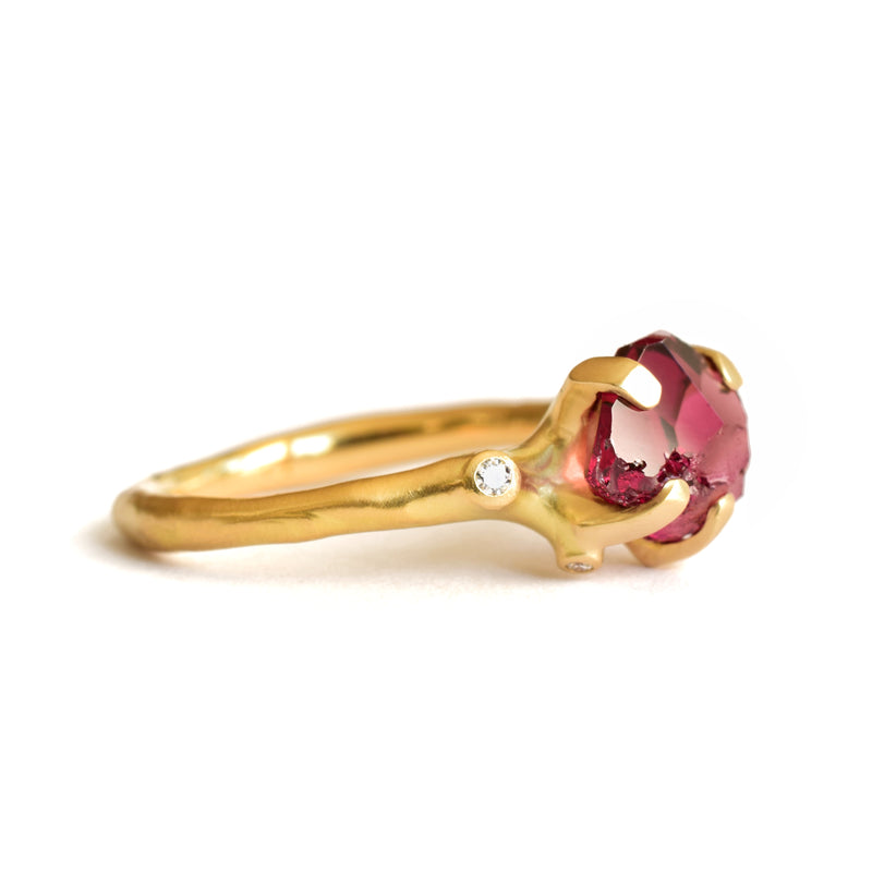 Rhodolite Garnet Rough Luxe Ring