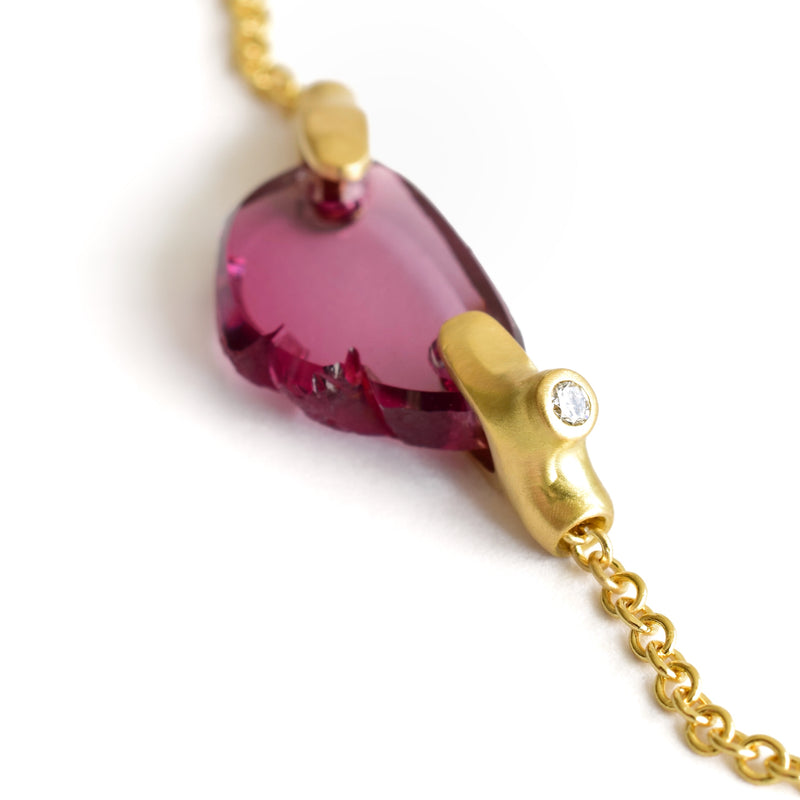 Rhodolite Garnet Rough Luxe Pendant