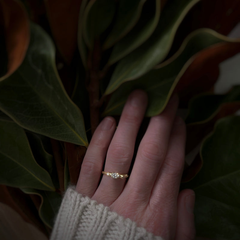 Barnacle Cluster Ring with Oval Diamond Stacker