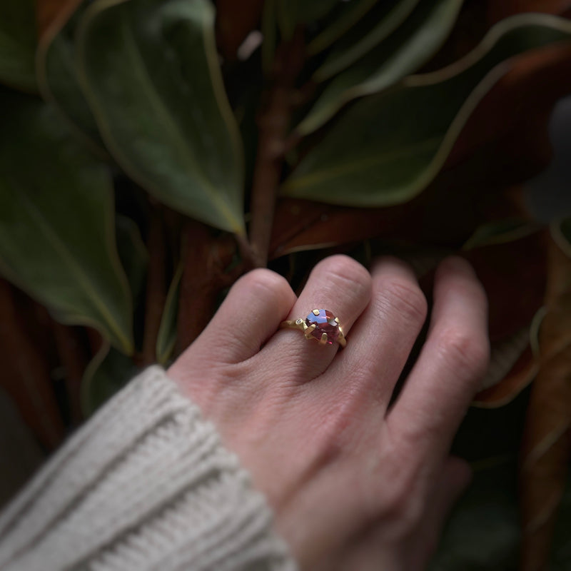 Rhodolite Garnet Rough Luxe Ring