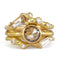 Champagne Rosecut Diamond Solitaire with OOAK Contour Bands