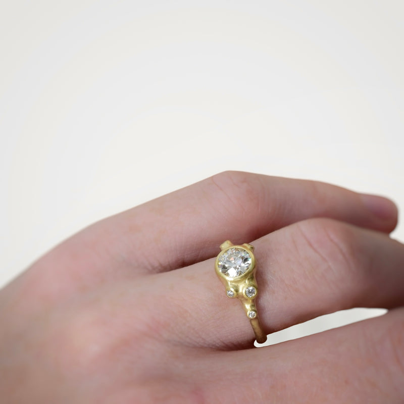 Bezel Set Diamond Cluster Ring