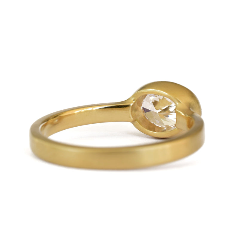 Oval Diamond Solitaire with Square Band