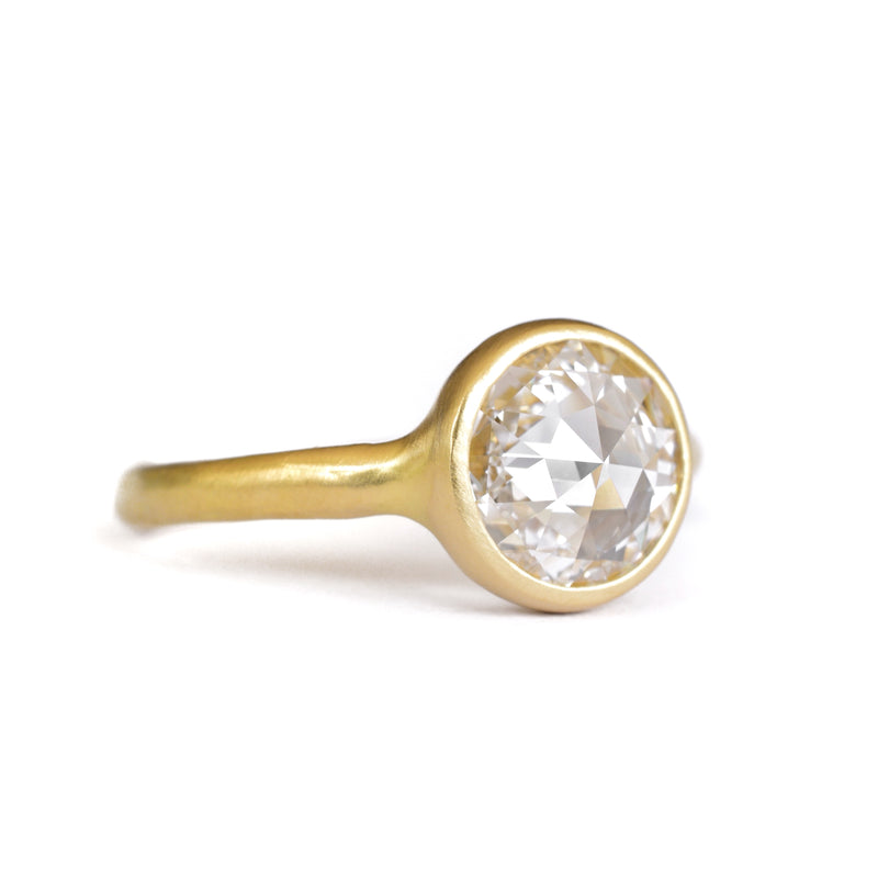 Rosecut Diamond Solitaire Ring