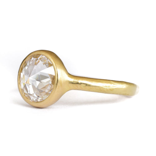 Rosecut Diamond Solitaire Ring