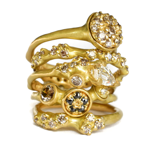 Champagne Diamond Bloom Ring (Ready to Ship)