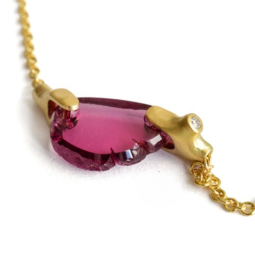 Rhodolite Garnet Rough Luxe Pendant