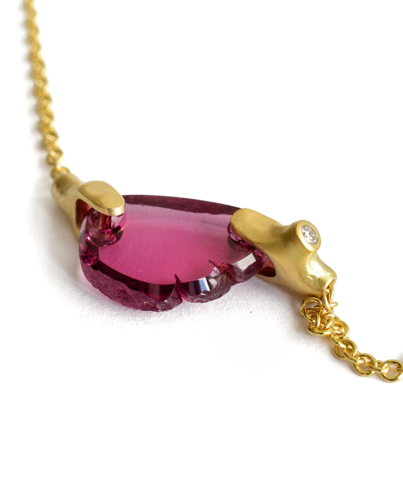 Rhodolite Garnet Rough Luxe Pendant