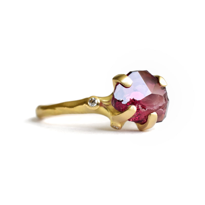 Rhodolite Garnet Rough Luxe Ring