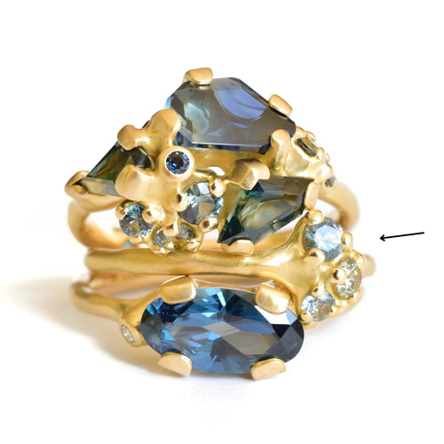 Sapphire Tideworn Cluster Ring