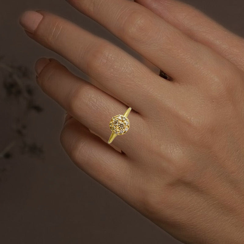 Champagne Diamond Bloom Ring