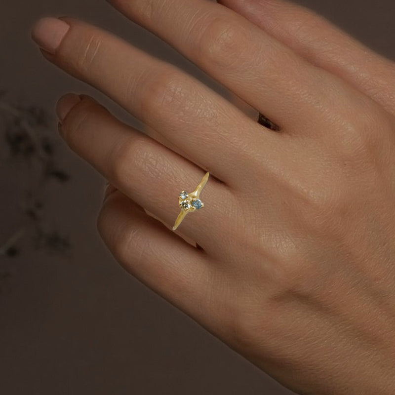 Sapphire Tideworn Cluster Ring #1