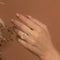 Champagne Rosecut Diamond Solitaire with OOAK Contour Bands