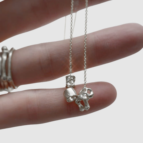 Sterling Silver Barnacle Bead Stack of Four