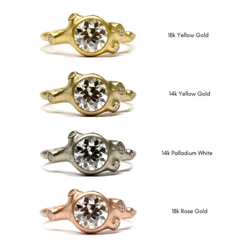 Bezel Set Diamond Cluster Ring